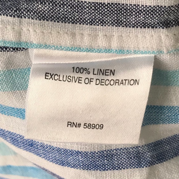 NWOT 100% Linen Button Down Shirt LARGE Never Worn - Picture 6 of 7